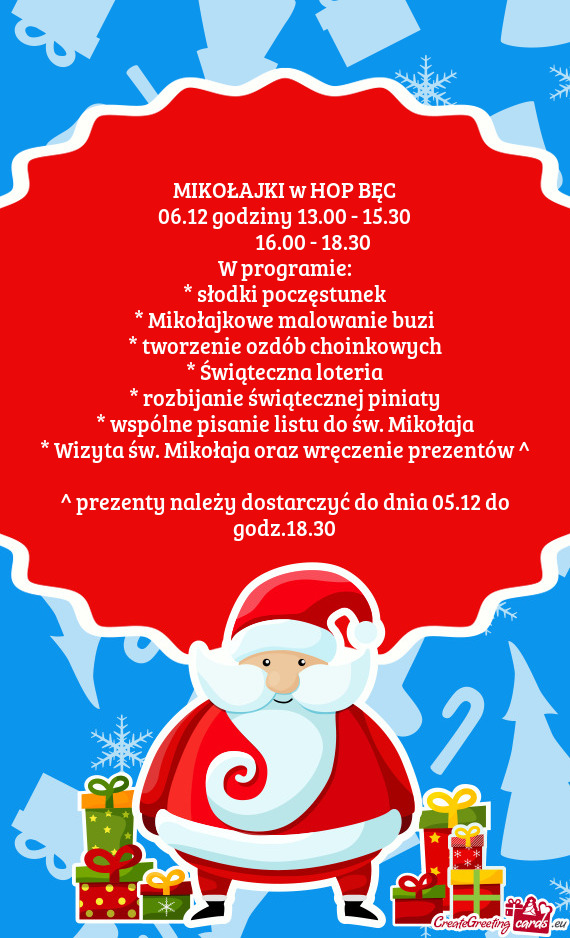 06.12 godziny 13.00 - 15.30