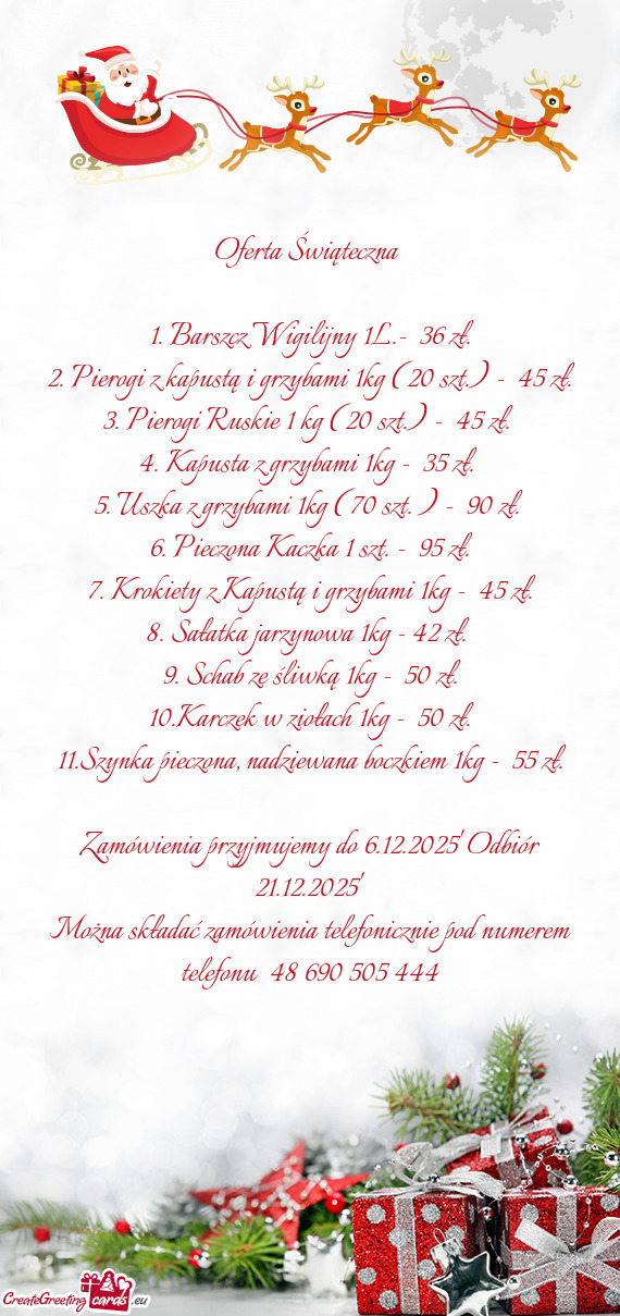 1. Barszcz Wigilijny 1L.- 36 zł