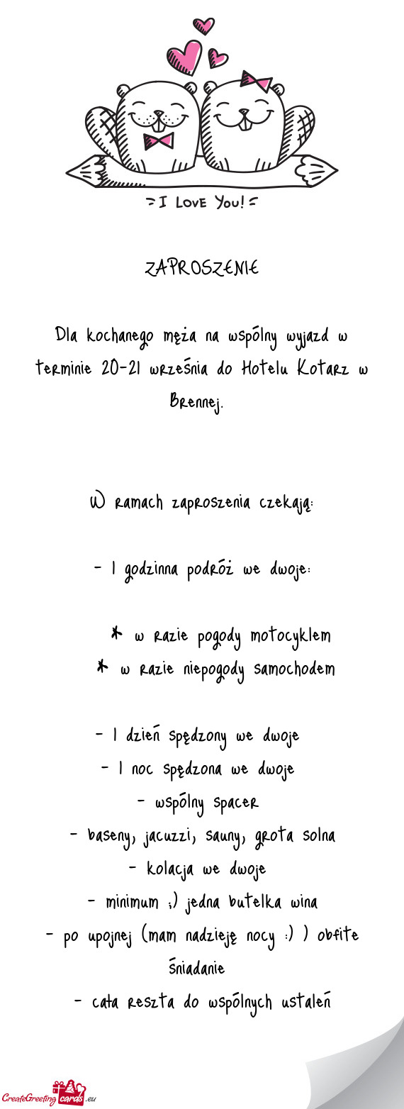 1 godzinna podróż we dwoje