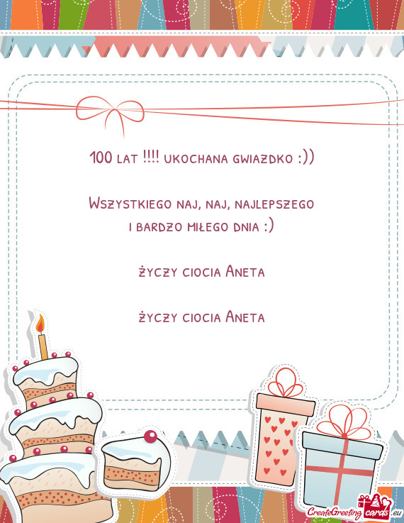100 lat !!!! ukochana gwiazdko :))