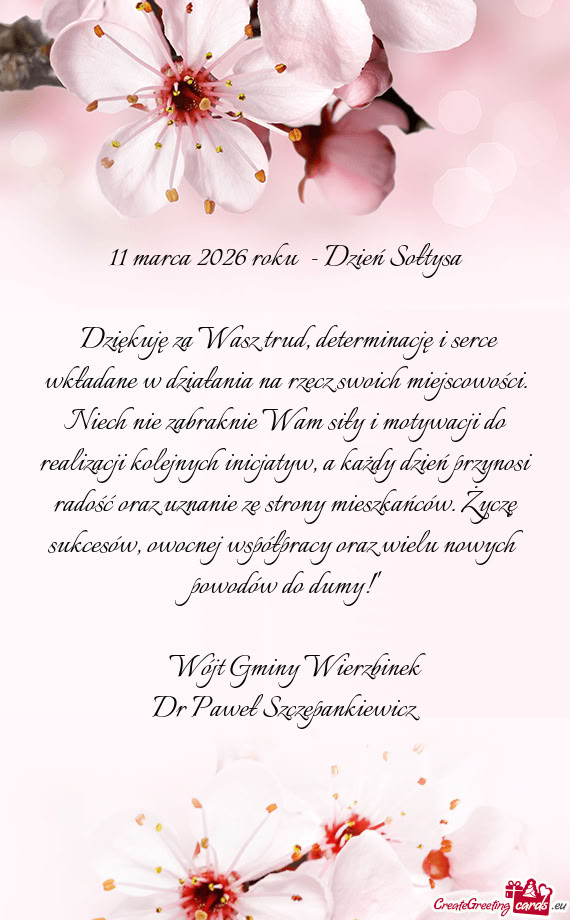 11 marca 2026 roku - Dzień Sołtysa