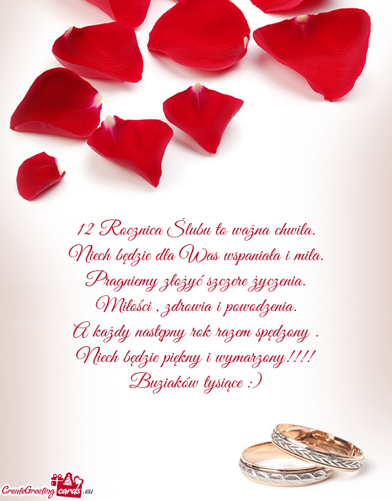12 Rocznica Ślubu to ważna chwila