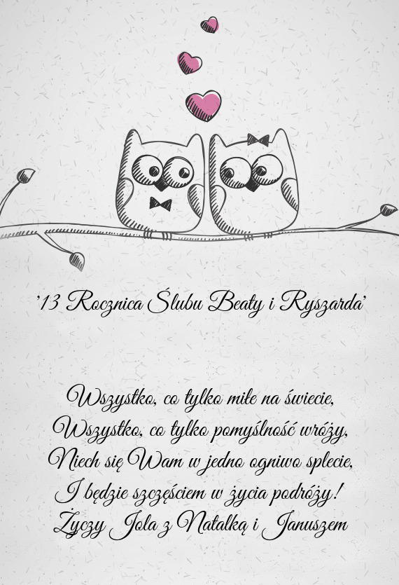"13 Rocznica Ślubu Beaty i Ryszarda"