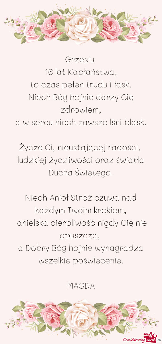 16 lat Kapłaństwa