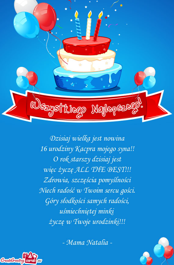 16 urodziny Kacpra mojego syna