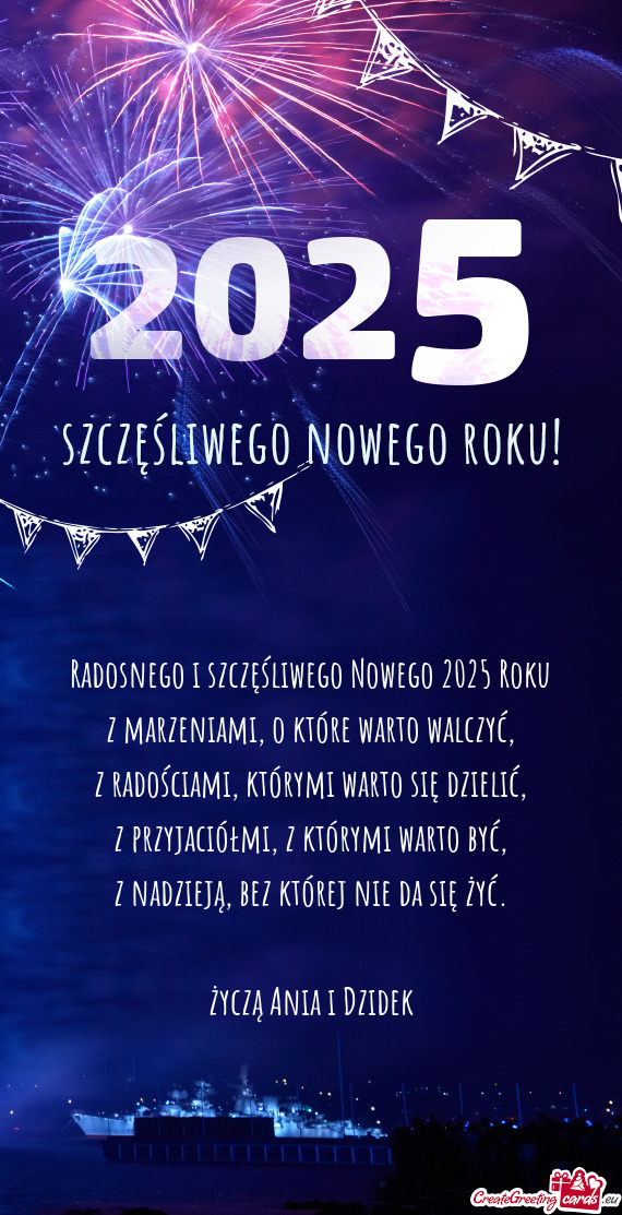 Radosnego i szczęśliwego Nowego 2025 Roku z marzeniami