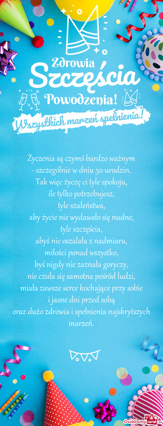 Szczególnie w dniu 50 urodzin