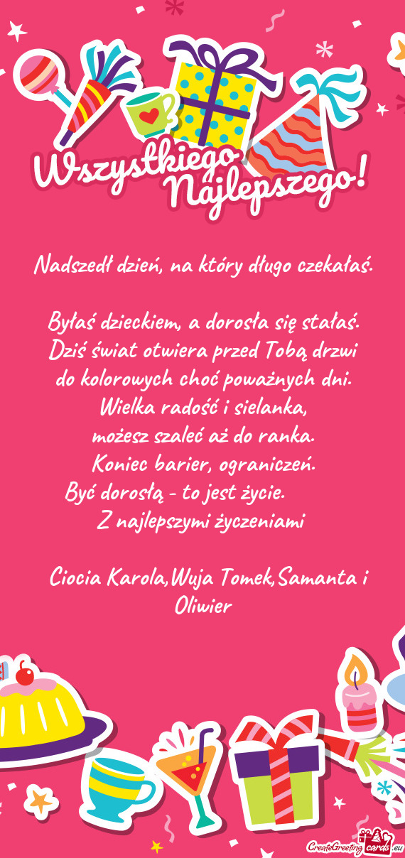 Ciocia Karola,Wuja Tomek,Samanta i Oliwier