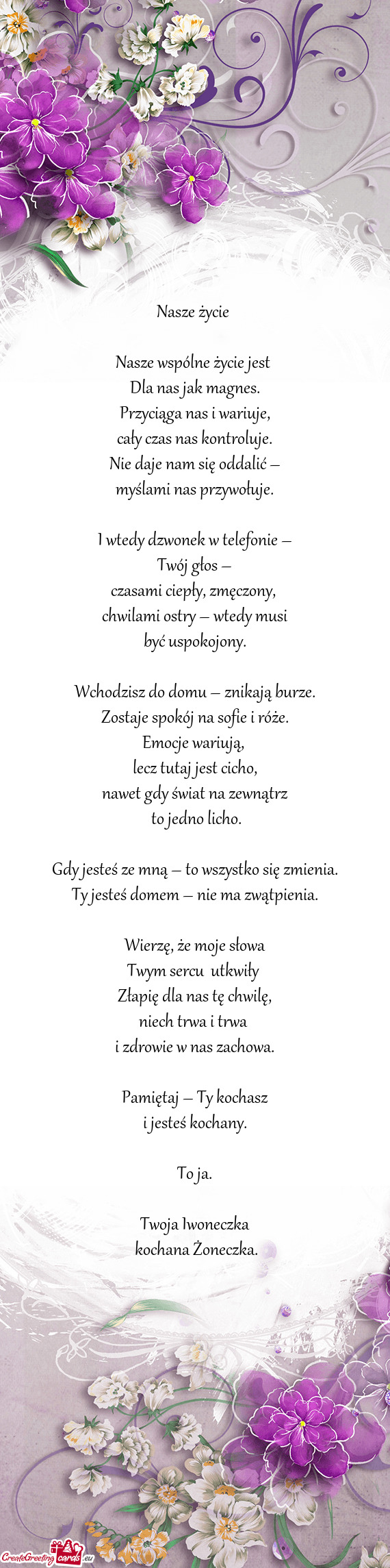 Nasze wspólne życie jest