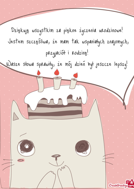 Jestem szczęśliwa, że mam tak wspaniałych znajomych, przyjaciół i rodzinę