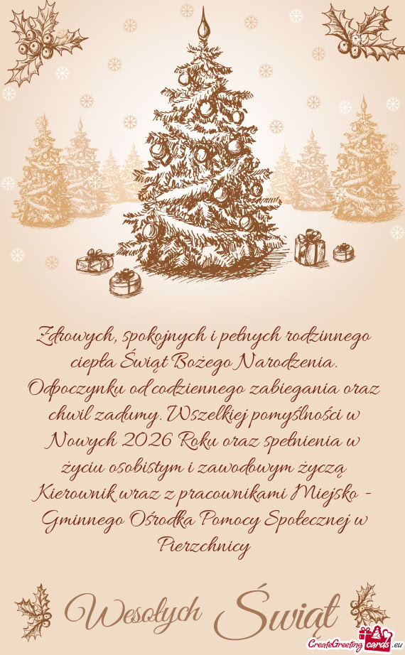 Wszelkiej pomyślności w Nowych 2026 Roku oraz spełnienia w życiu osobistym i zawodowym życzą