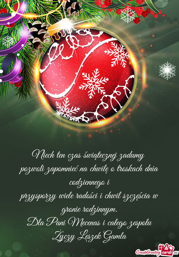 Dla Pani Mecenas i całego zespołu