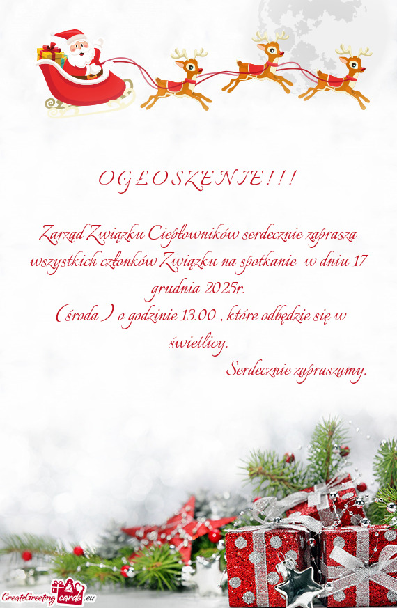 Zarząd Związku Ciepłowników serdecznie zaprasza wszystkich członków Związku na spotkanie w