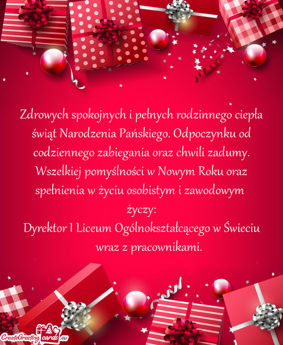 Dyrektor I Liceum Ogólnokształcącego w Świeciu