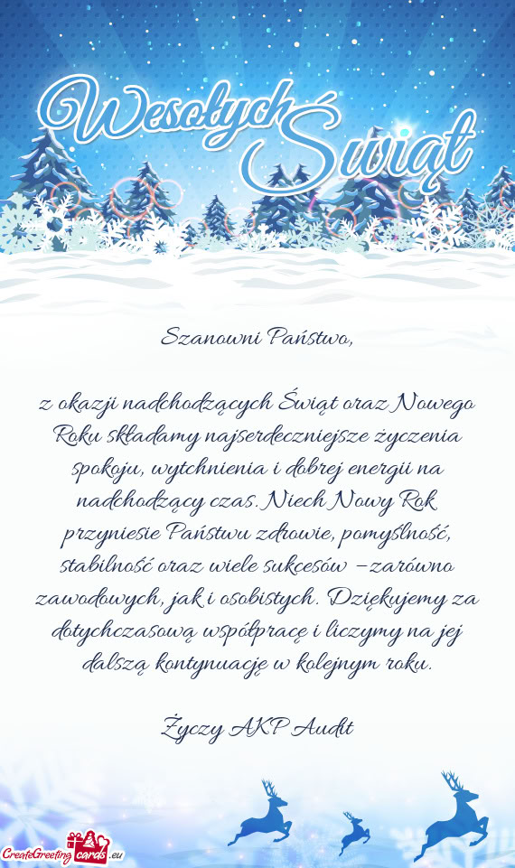 Z okazji nadchodzących Świąt oraz Nowego Roku składamy najserdeczniejsze życzenia spokoju, wytc