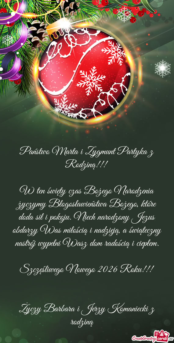 Państwo Marta i Zygmunt Partyka z Rodziną