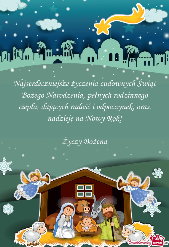 Najserdeczniejsze życzenia cudownych Świąt Bożego Narodzenia, pełnych