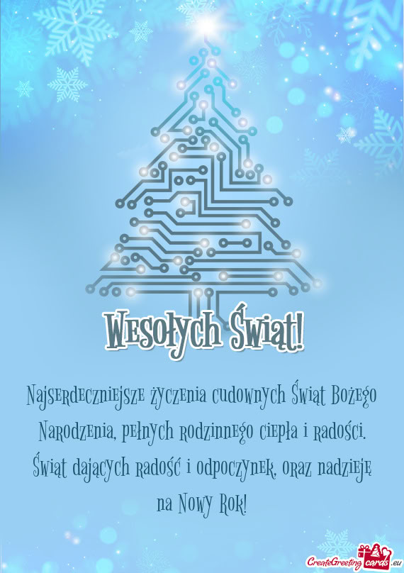 Najserdeczniejsze życzenia cudownych Świąt Bożego Narodzenia, pełnych