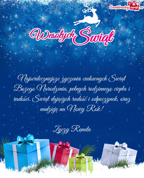 Najserdeczniejsze życzenia cudownych Świąt Bożego Narodzenia, pełnych