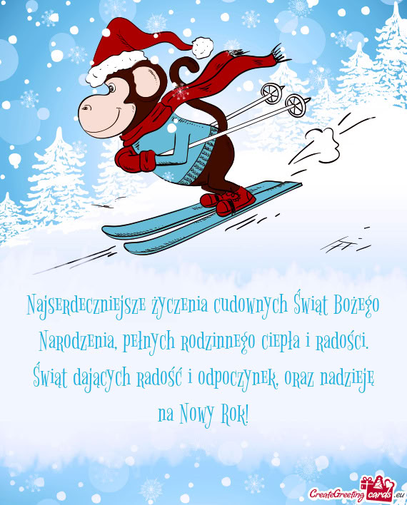 Najserdeczniejsze życzenia cudownych Świąt Bożego Narodzenia, pełnych