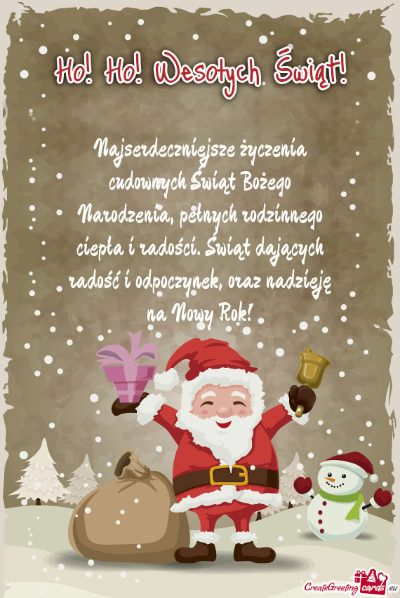 Najserdeczniejsze życzenia cudownych Świąt Bożego Narodzenia, pełnych