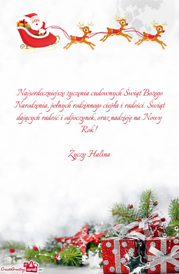 Najserdeczniejsze życzenia cudownych Świąt Bożego Narodzenia, pełnych