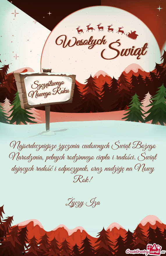 Najserdeczniejsze życzenia cudownych Świąt Bożego Narodzenia, pełnych