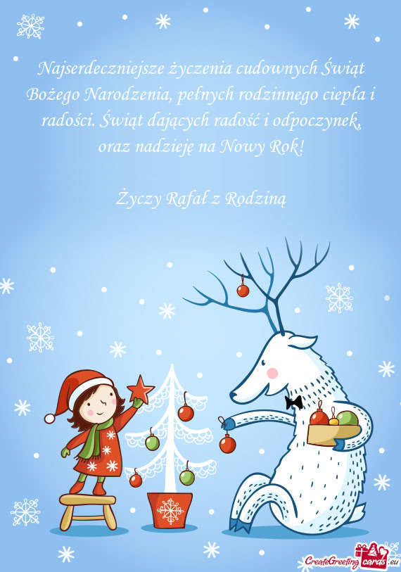 Najserdeczniejsze życzenia cudownych Świąt Bożego Narodzenia, pełnych