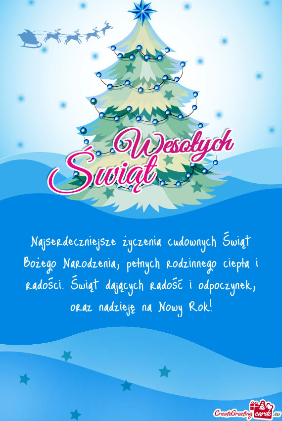 Najserdeczniejsze życzenia cudownych Świąt Bożego Narodzenia, pełnych