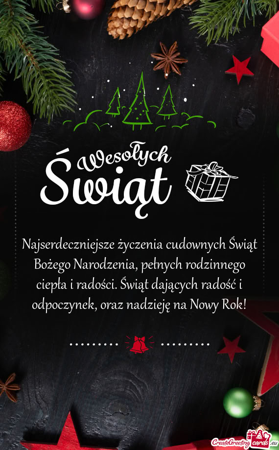 Najserdeczniejsze życzenia cudownych Świąt Bożego Narodzenia, pełnych