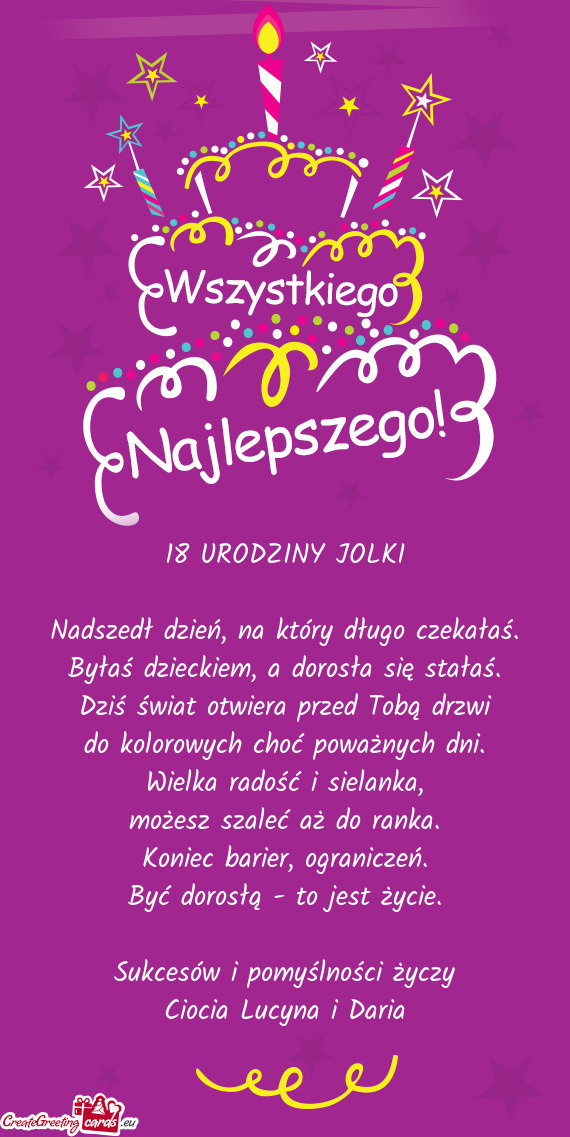 18 URODZINY JOLKI