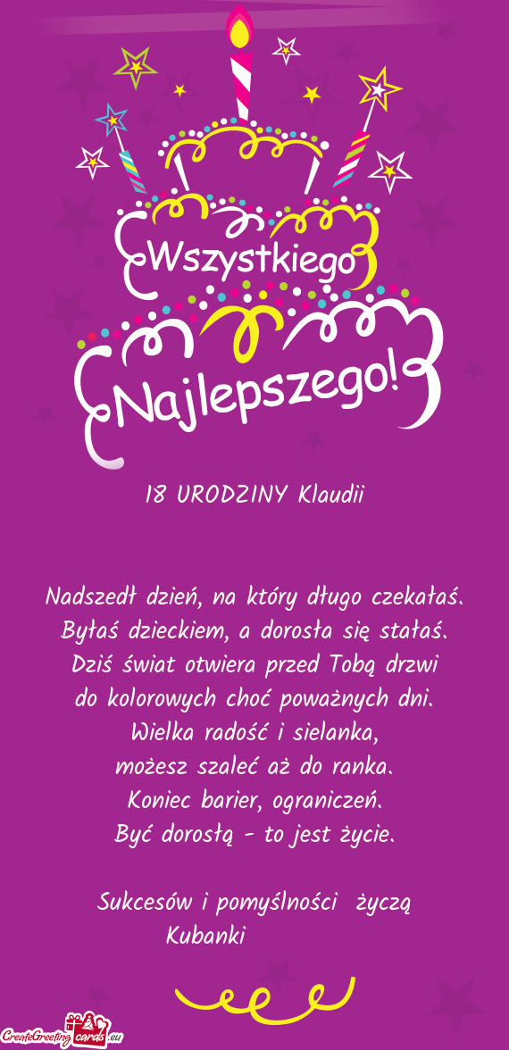 18 URODZINY Klaudii