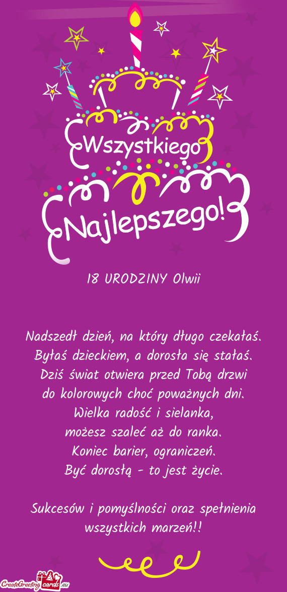 18 URODZINY Olwii