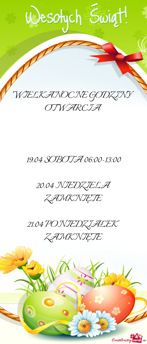 19.04 SOBOTA 06:00-13:00