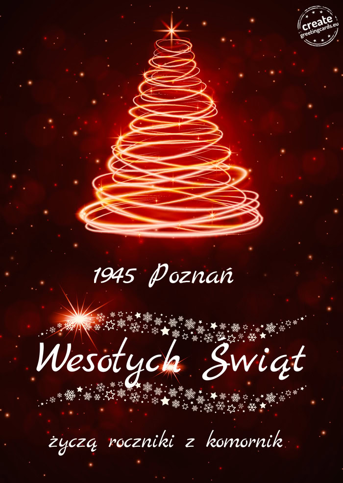 1945 Poznań Wesołych Świat życzą roczniki z komornik