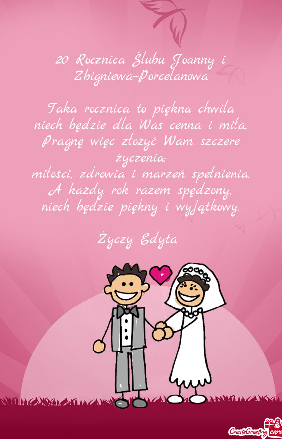 20 Rocznica Ślubu Joanny i Zbigniewa--Porcelanowa
