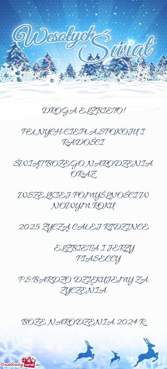 2025 ŻYCZĄ CAŁEJ RIDZINCE