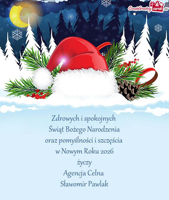 2026 życzy Agencja Celna Sławomir Pawlak