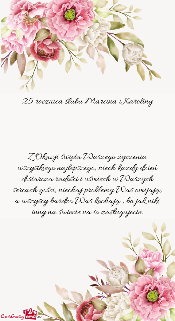 25 rocznica ślubu Marcina i Karoliny