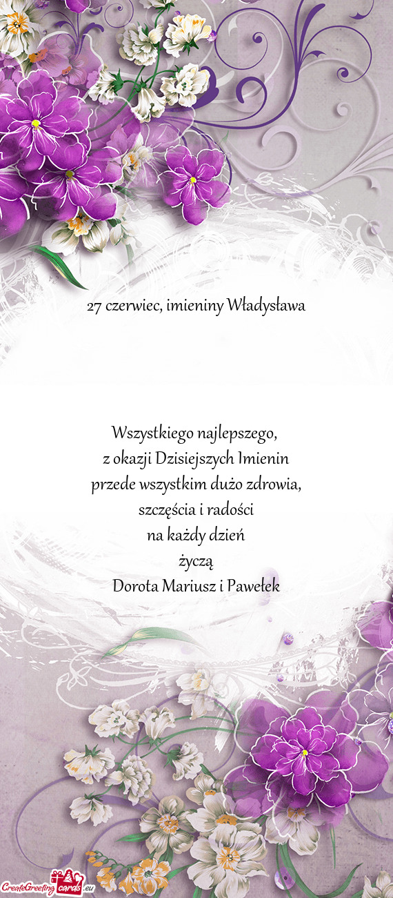 27 czerwiec, imieniny Władysława