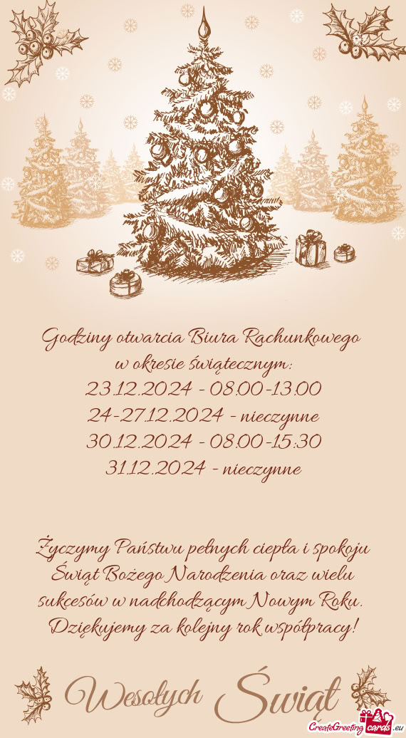 31.12.2024 - nieczynne