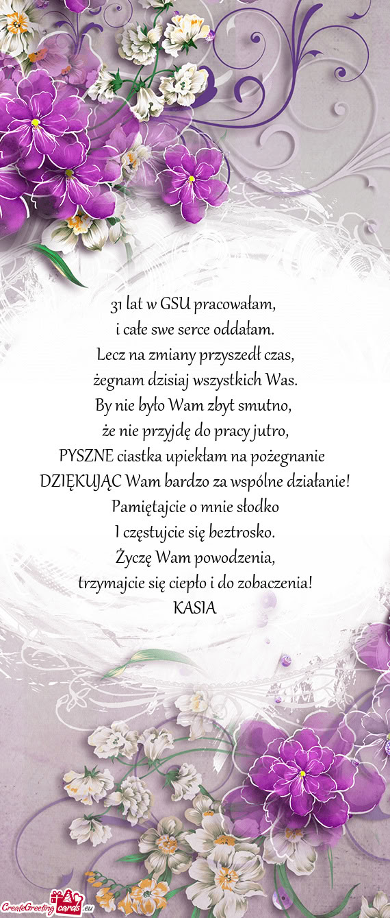 31 lat w GSU pracowałam