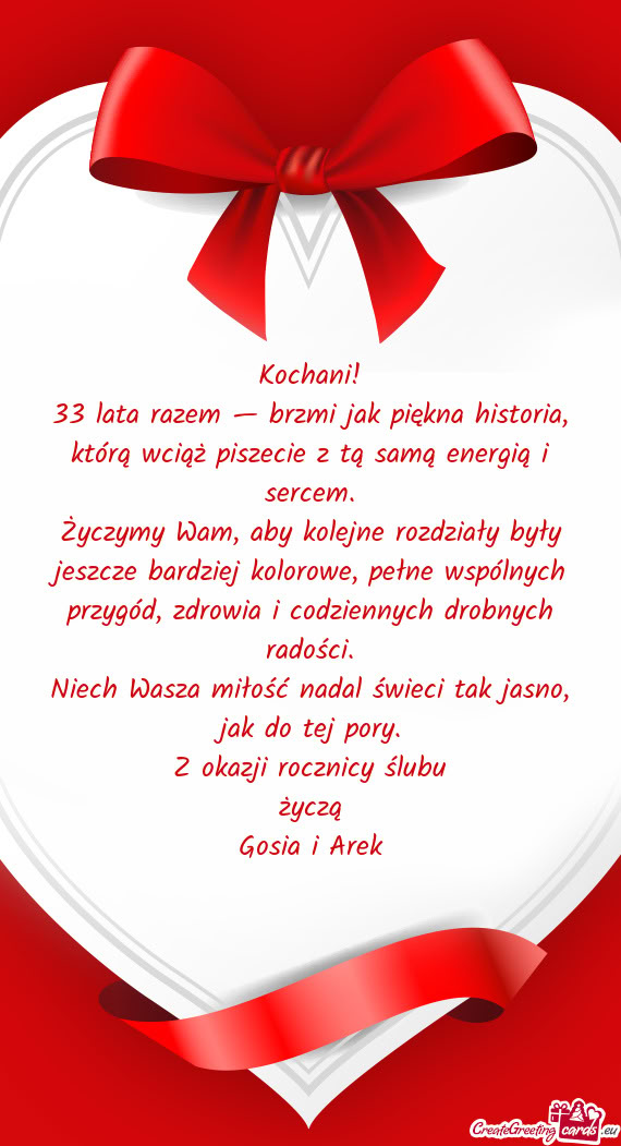 33 lata razem — brzmi jak piękna historia, którą wciąż piszecie z tą samą energią i sercem
