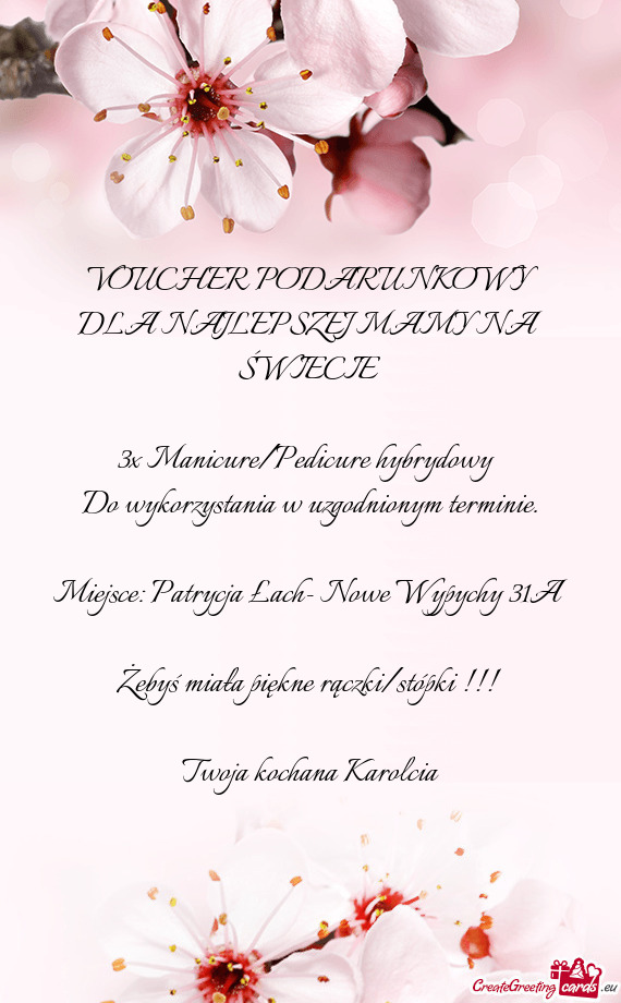 3x Manicure/Pedicure hybrydowy