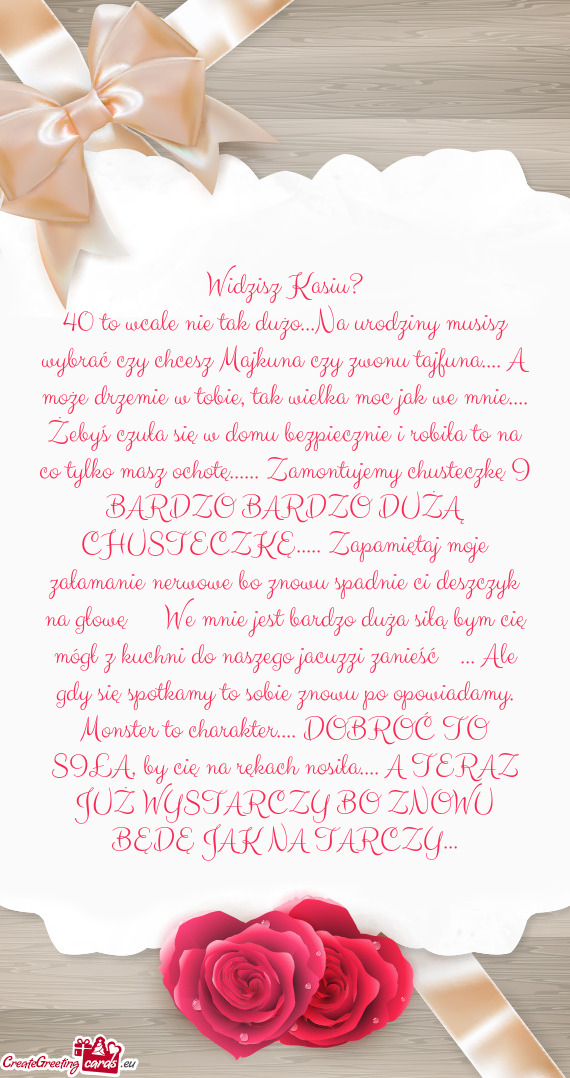 40 to wcale nie tak dużo...Na urodziny musisz wybrać czy chcesz Majkuna czy zwonu tajfuna.... A mo