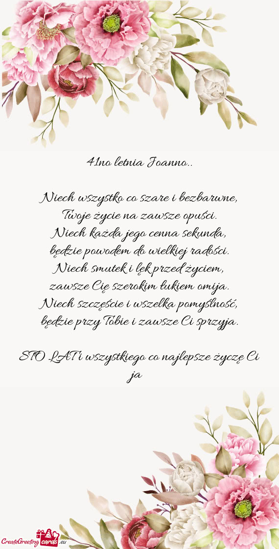 41no letnia Joanno