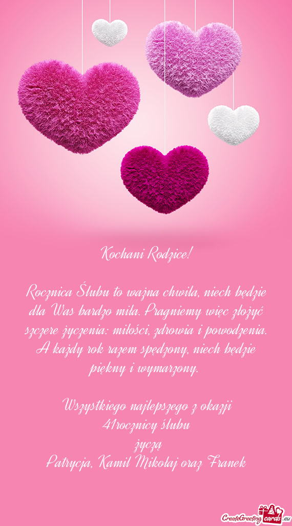 41rocznicy ślubu
