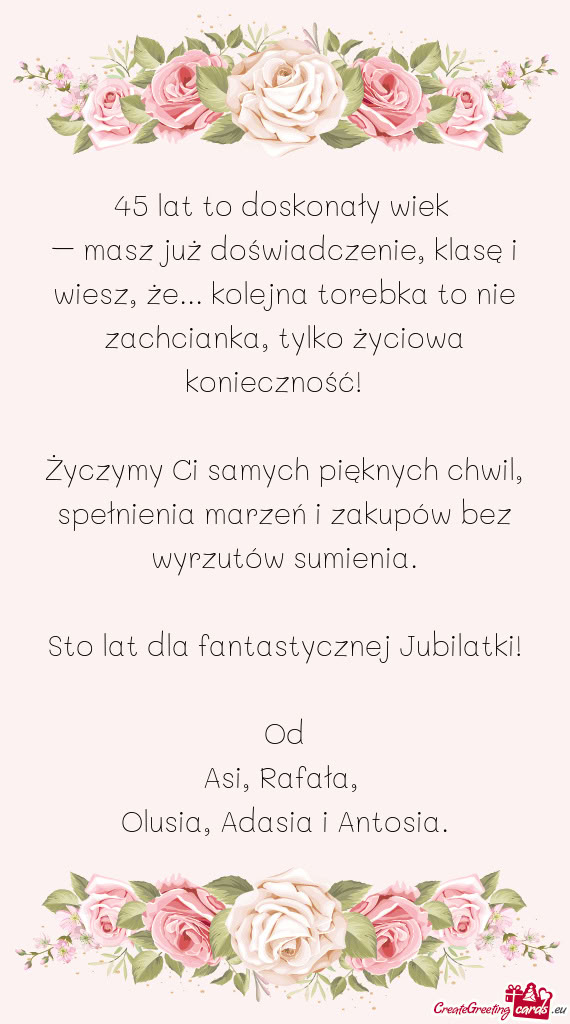 45 lat to doskonały wiek