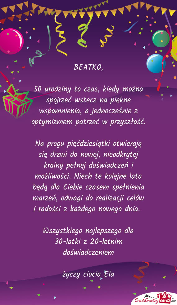50 urodziny to czas, kiedy można spojrzeć wstecz na piękne wspomnienia, a jednocześnie z optymiz