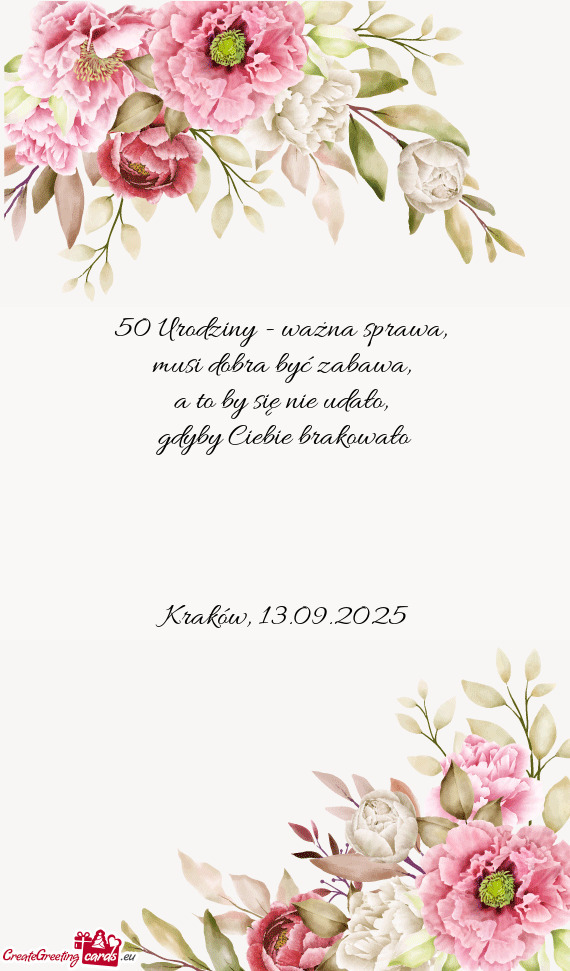 50 Urodziny - ważna sprawa